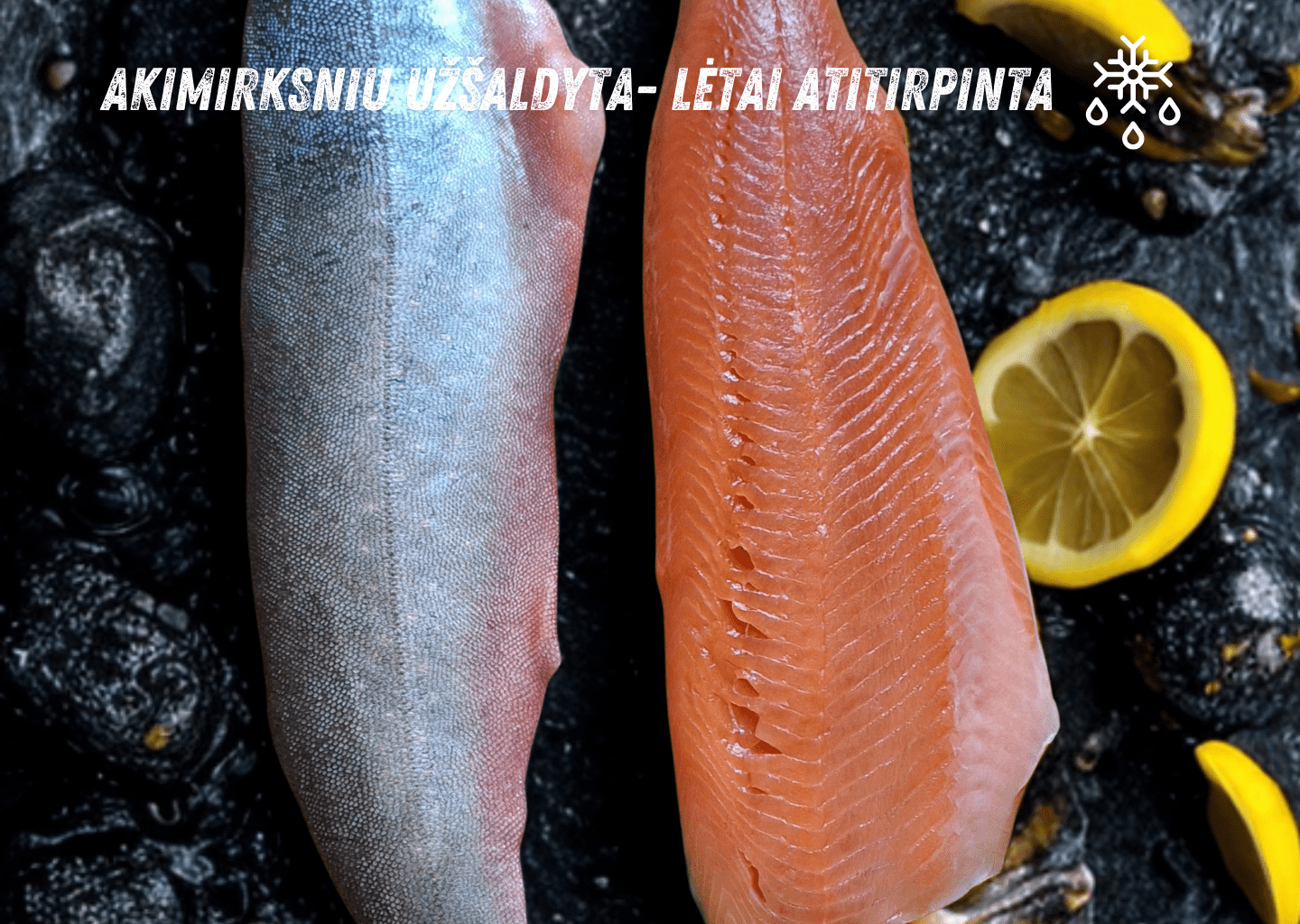 Vakuumuota Arktinės palijos filė su oda (lot.Salvelinus Alpinus)
